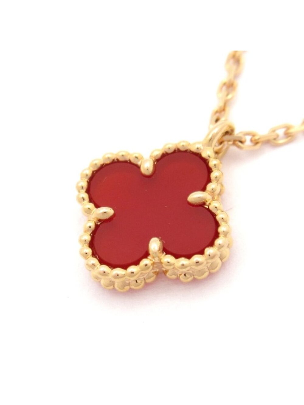 Van Cleef & Arpels Necklace Sweet Alhambra 18k Pink Gold Carnelian